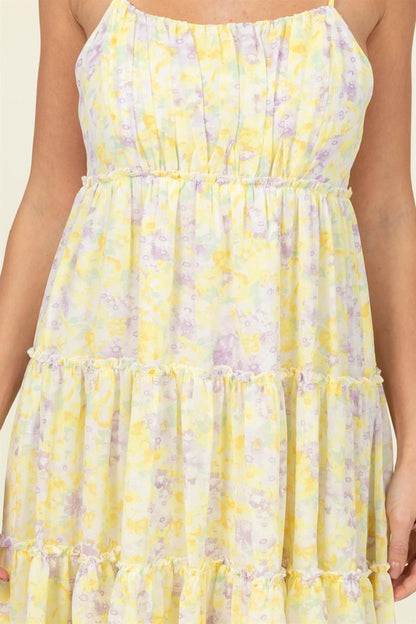 HYFVE Flirty Floral Tie-Strap Midi Dress