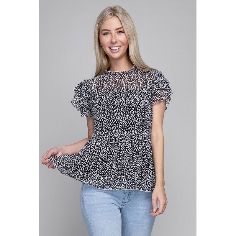 NUVI APPAREL Tiered chiffon blouse