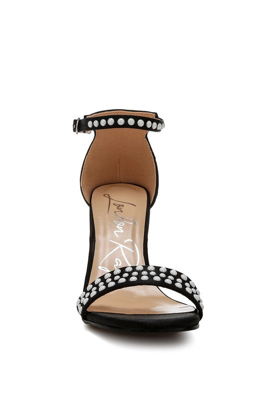 RAG & Co. Klebba Pearls Embellished Satin Sandals