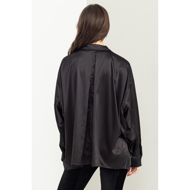 HYFVE Charmed Oversized Buttoned Down Satin Shirt