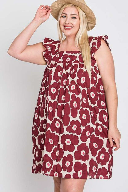 JADE by JANE Plus-size Daisy Print Baby Doll Dress