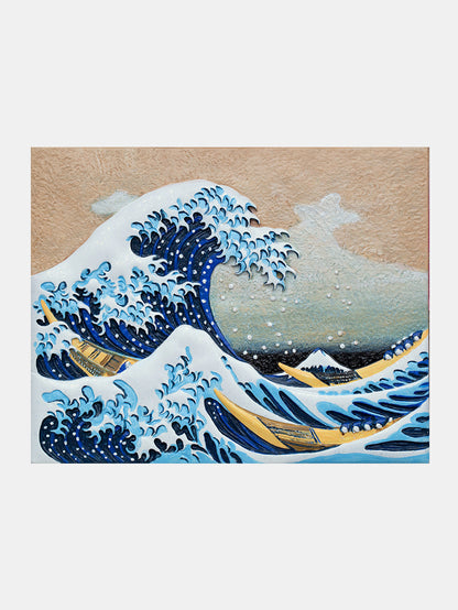 RELIEF "The Great Wave" off Kanagawa 3D Acrylic Painting