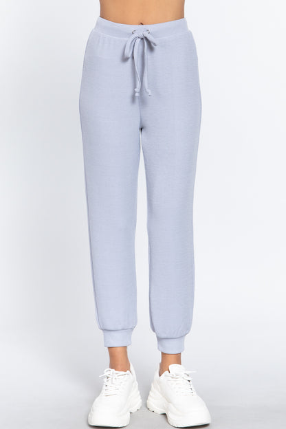 Comfy Waist String Detail Hacci Jogger Pants