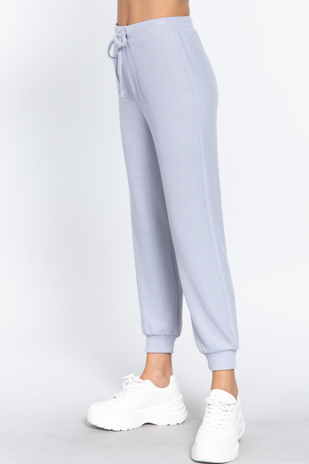 Comfy Waist String Detail Hacci Jogger Pants