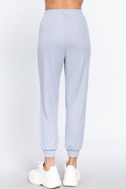 Comfy Waist String Detail Hacci Jogger Pants