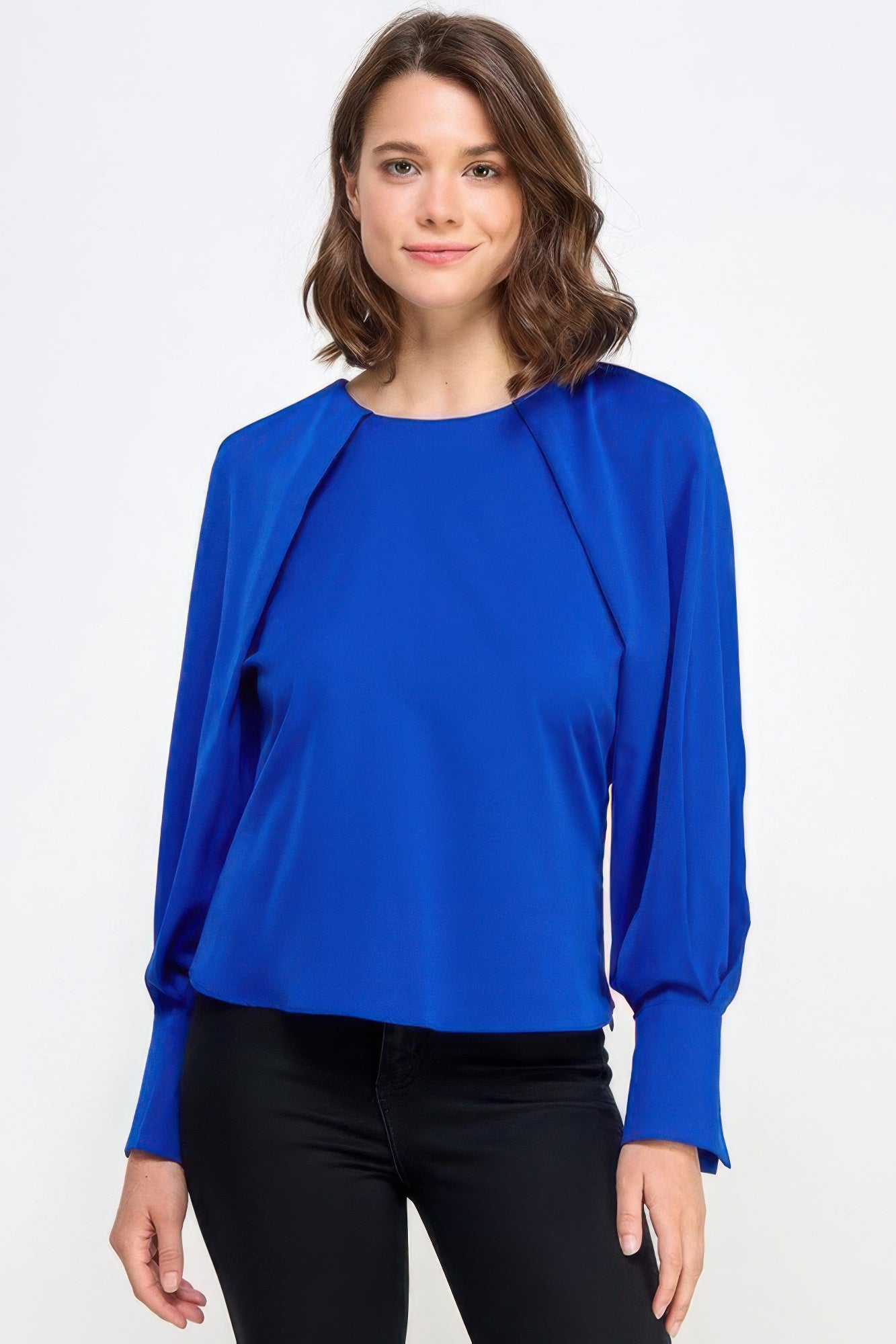 Casual Raglan Long Sleeve Top With Back Neck Tie