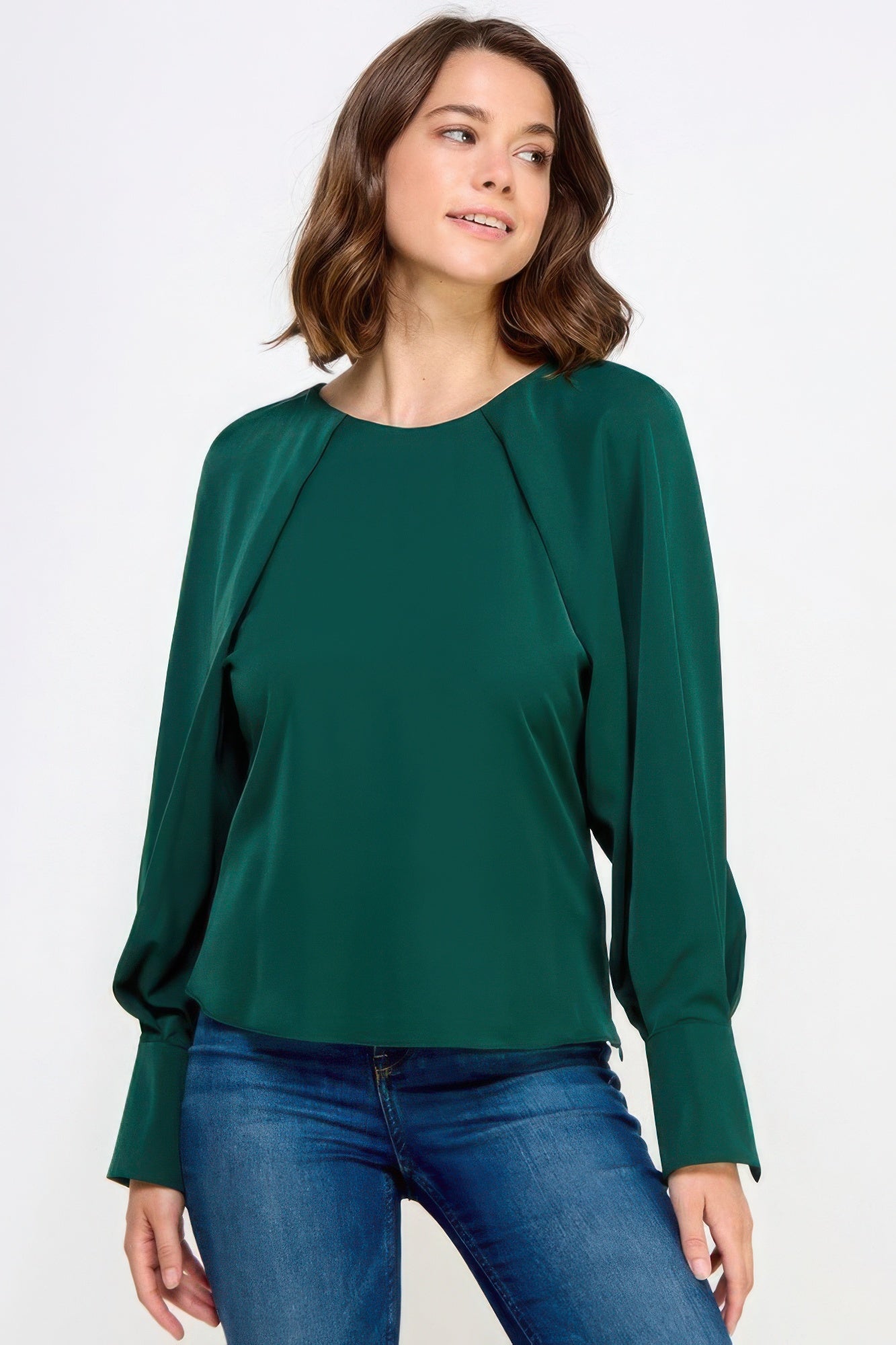 Casual Raglan Long Sleeve Top With Back Neck Tie