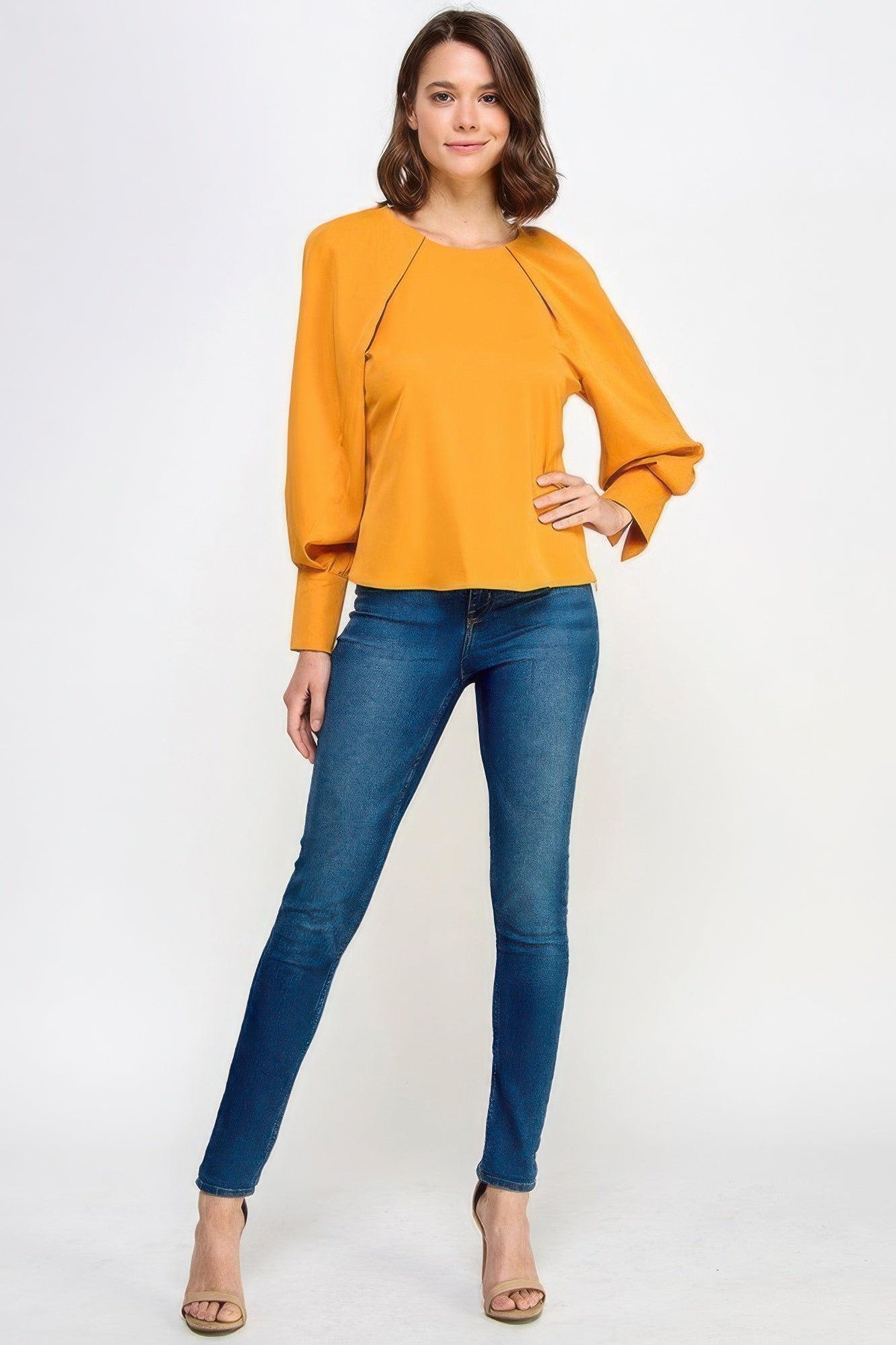 Casual Raglan Long Sleeve Top With Back Neck Tie