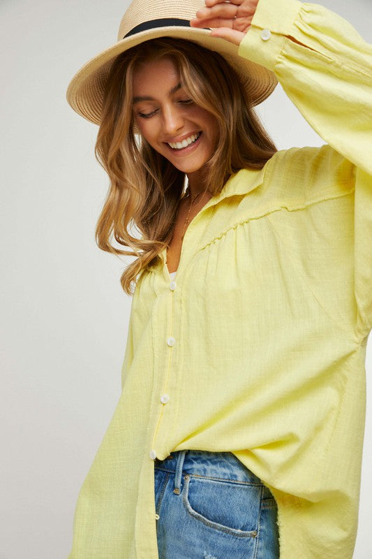 DAVI & DANI Button Down Relaxed Fit Shirt