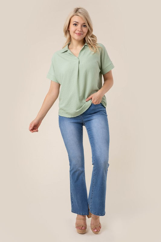 LILOU Versatile Shirt collared blouse