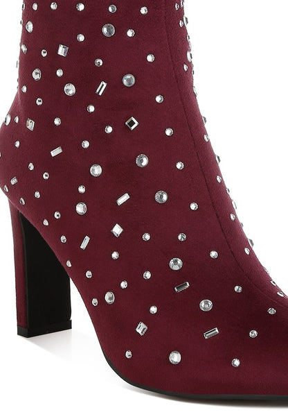 RAG & Co. Sakura Diamante Embellished Microfiber Boots