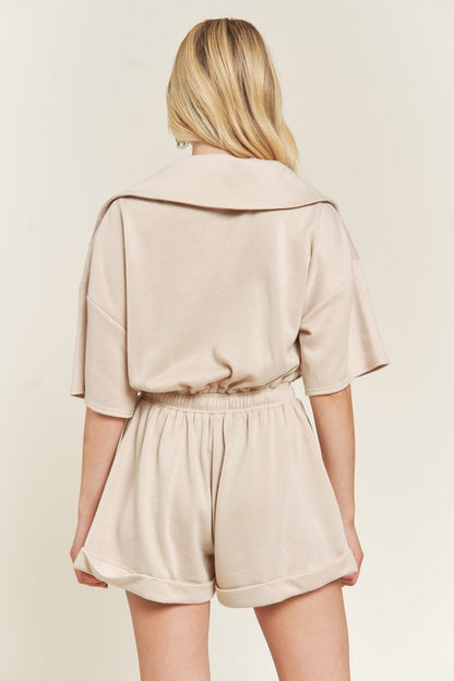 JADE by JANE Terry Zip-front Romper