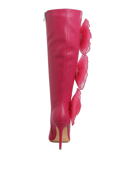 RAG & Co. Chinkara Sheer Big Rose Detail Long Boots