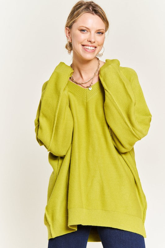 JADE by JANE V-neck Oversized Plus-size Sweater