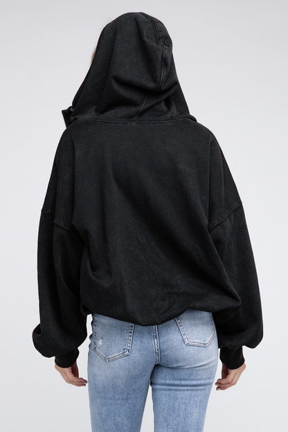 BIBI Stitch Detailed Elastic Hem Hoodie Sweatshirt