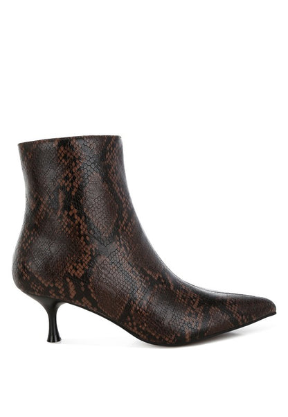 RAG & Co. Thymus Snake Print Kitten Heel Boots