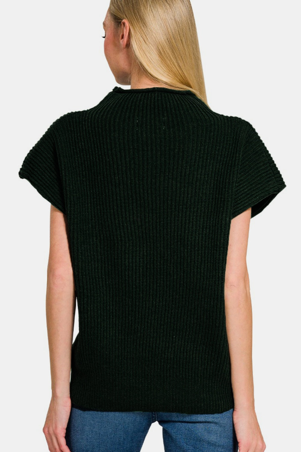 ZENANA Short Sleeve Mock Neck Sweater