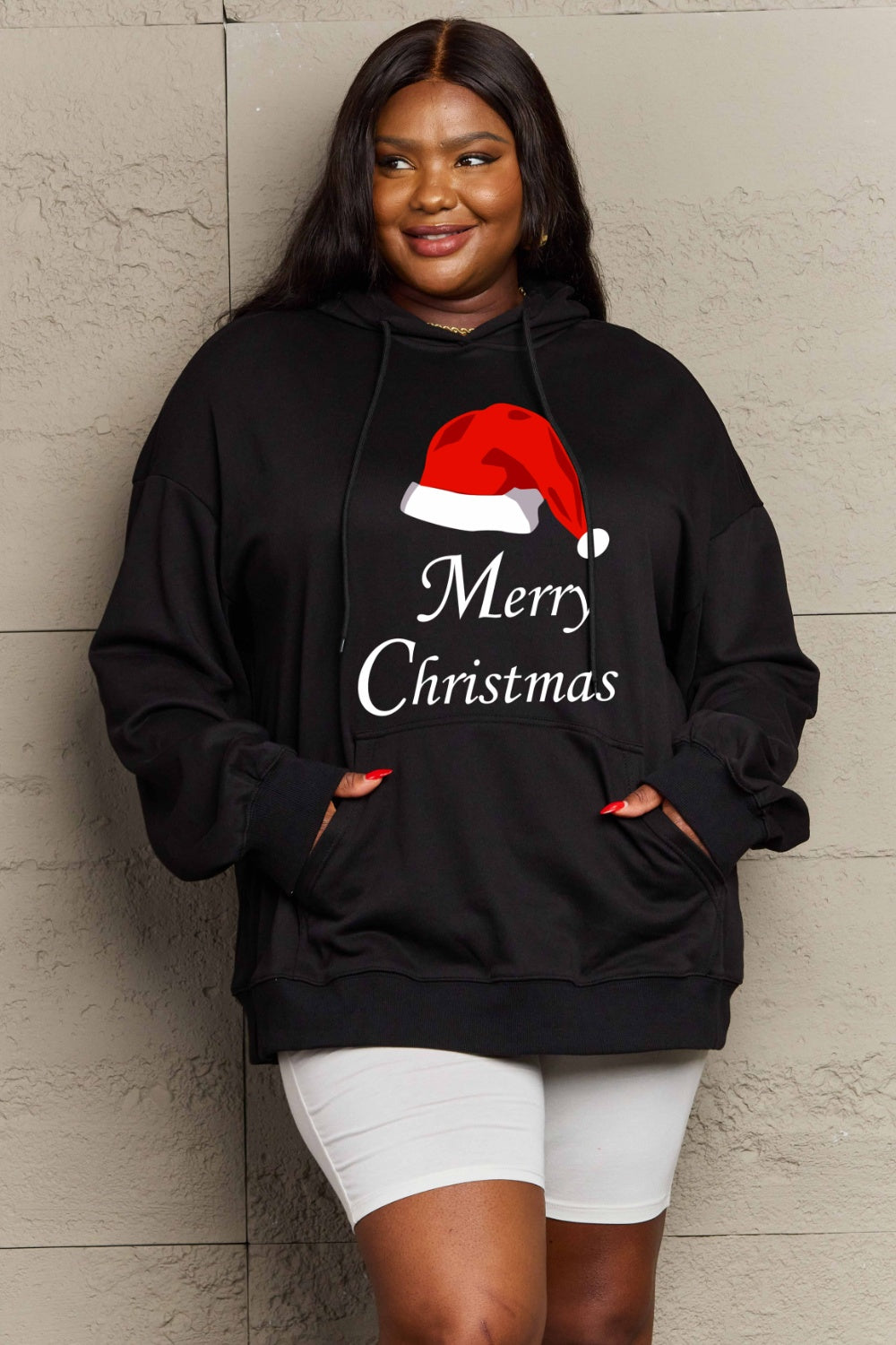 SIMPLY LOVE Full Size MERRY CHRISTMAS Graphic Hoodie