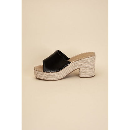 LOCK-1 ESPADRILLE MULE HEELS