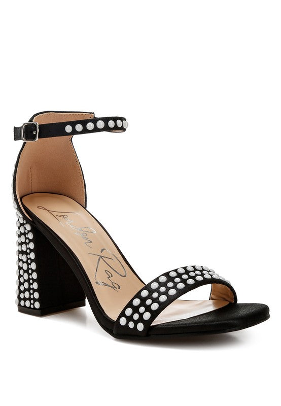 RAG & Co. Klebba Pearls Embellished Satin Sandals