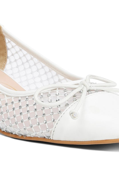 RAG & Co. Tudum Rhinestone Detail Mesh Low Heels Ballerina Pumps