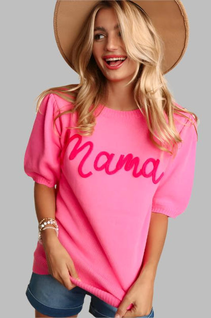 HAPTICS Mint "Mama" Letter Pop-up Knitted Top