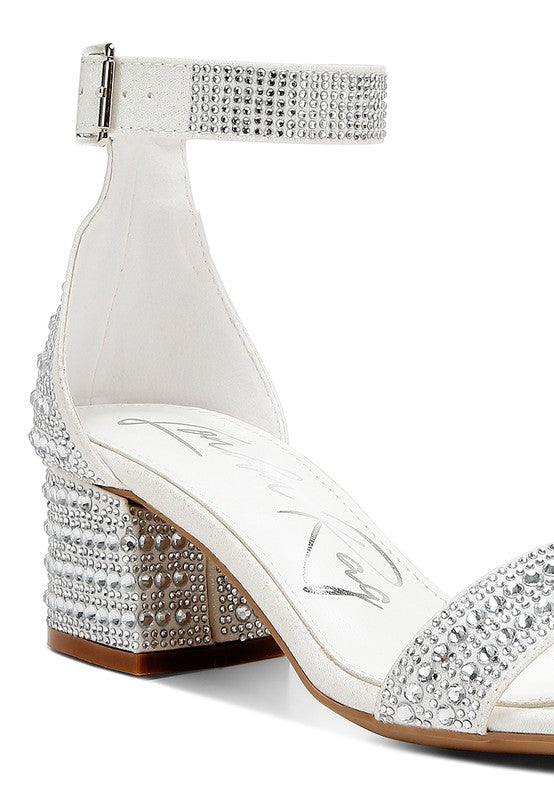 RAG & Co. Twerky Rhinestones Embellished Block Sandals