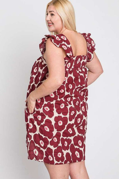 JADE by JANE Plus-size Daisy Print Baby Doll Dress