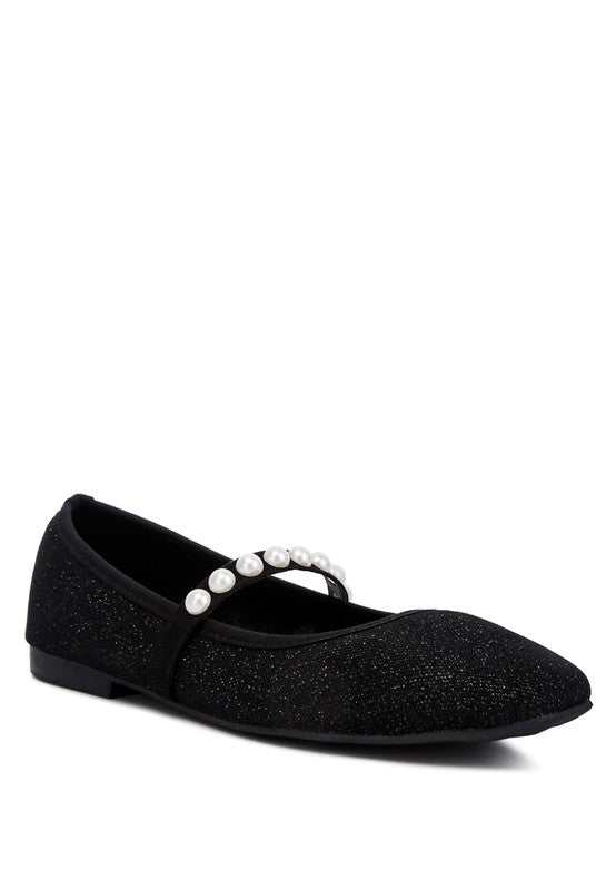 RAG & Co. Sassie Pearl Embellished Ballerina Flats