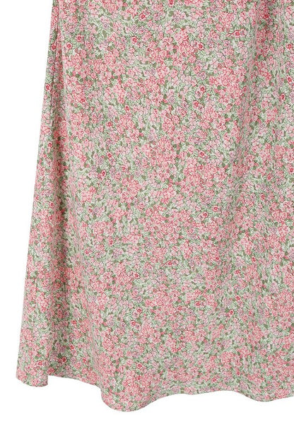 LILOU Casual Floral Print Dress with Cowl Neck & Open Back - SL summer dress