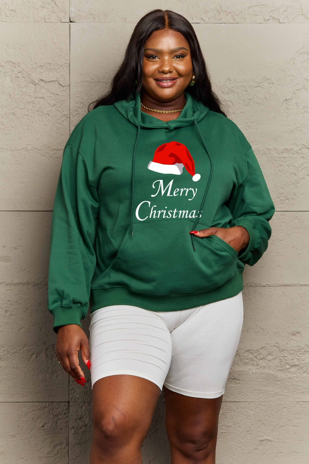 SIMPLY LOVE Full Size MERRY CHRISTMAS Graphic Hoodie