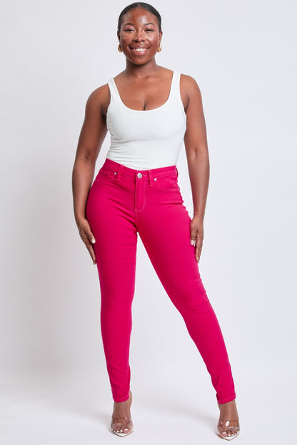 YMI Jeanswear Neon Pink Hyper Stretch Mid-Rise Skinny Jeans