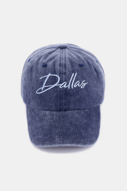 ZENANA Washed "DALLAS" Embroidered Baseball Cap