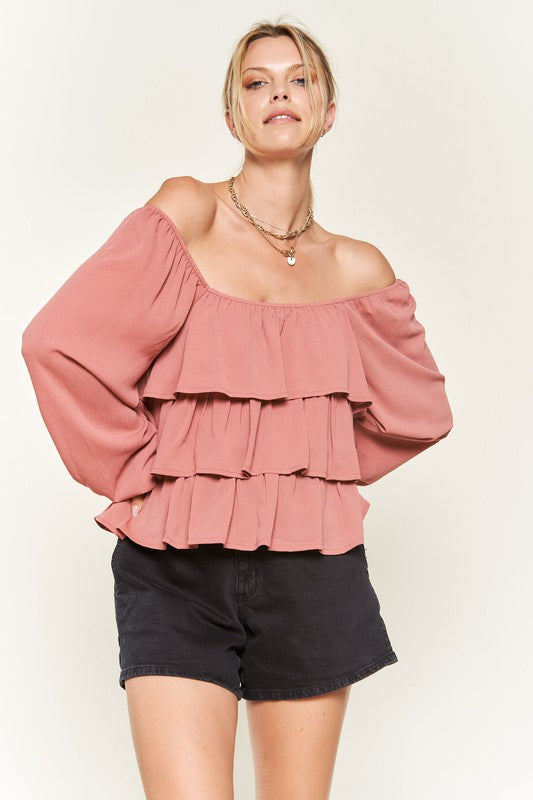 JADE by JANE Tiered flounce designed Top JJT5023