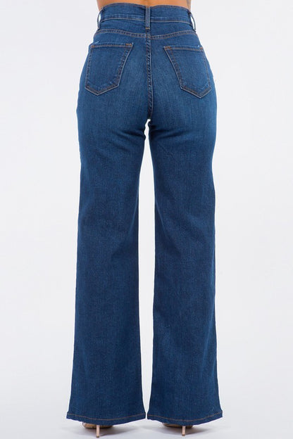 GJG DENIM Wide Leg Jean in Dark Wash