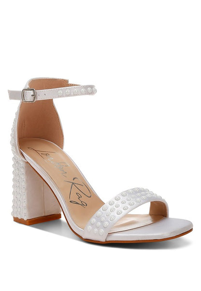 RAG & Co. Klebba Pearls Embellished Satin Sandals