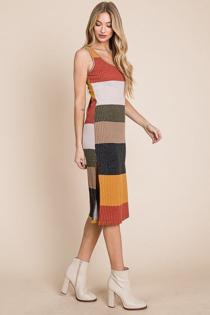 JADE by JANE Knit Color Block Pencil Tank Casual Dress