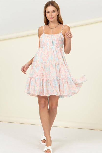 HYFVE Flirty Floral Tie-Strap Midi Dress