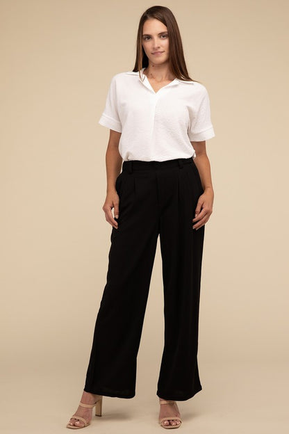 LILOU Waffle Trouser Pants