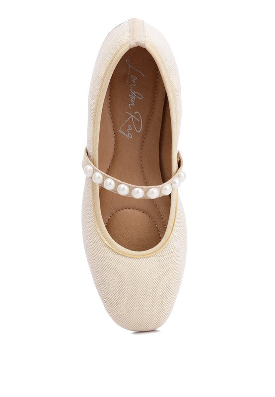 RAG & Co. Sassie Pearl Embellished Ballerina Flats