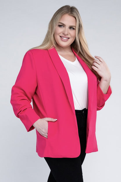 EESOME Plus-size Shawl Lapel Blazer