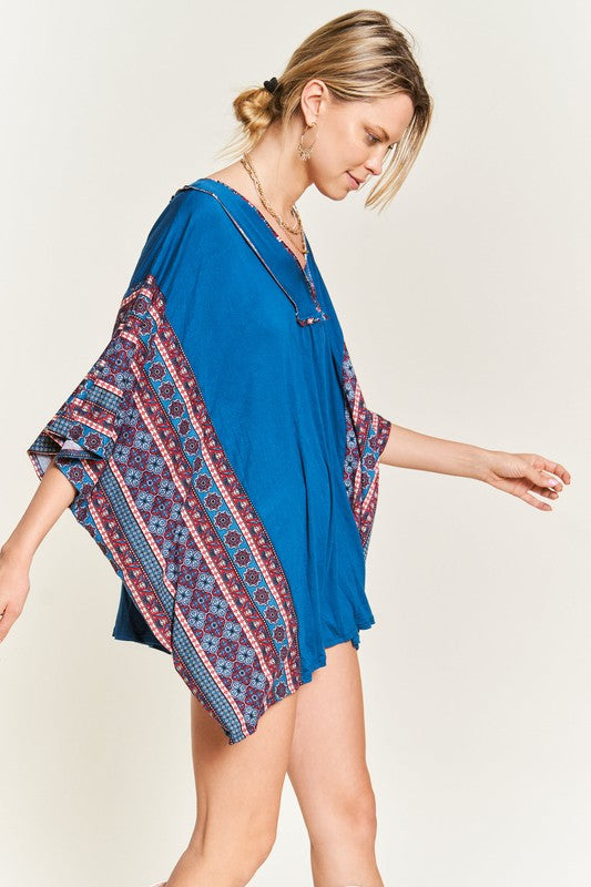 JADE by JANE Teal Tunic Bohemian Poncho