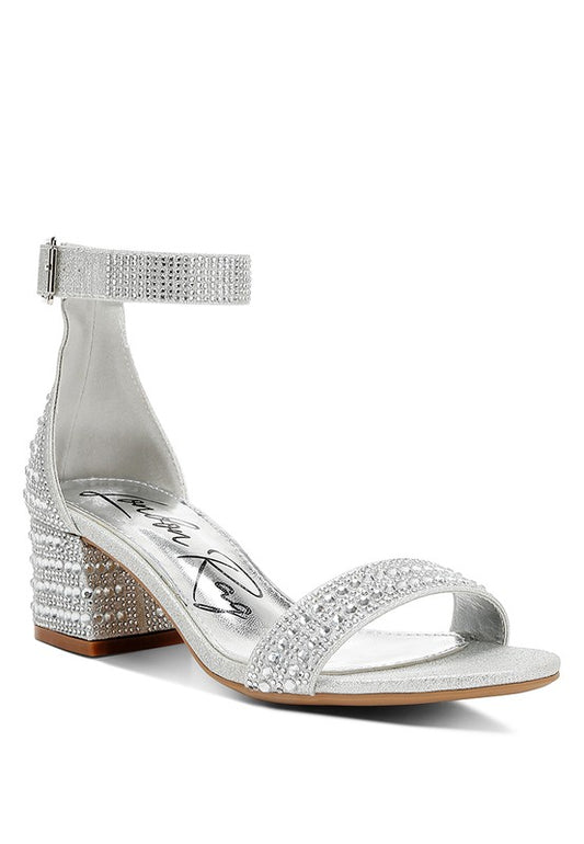 RAG & Co. Twerky Rhinestones Embellished Block Sandals