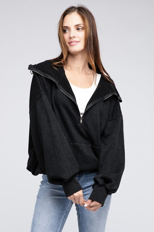 BIBI Stitch Detailed Elastic Hem Hoodie Sweatshirt