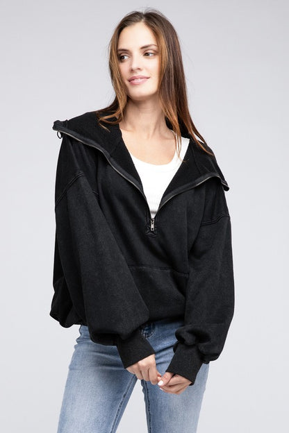 BIBI Stitch Detailed Elastic Hem Hoodie Sweatshirt