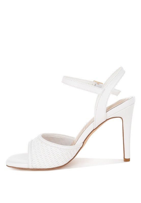 Vilasta Raffia Square Toe Stiletto Heels