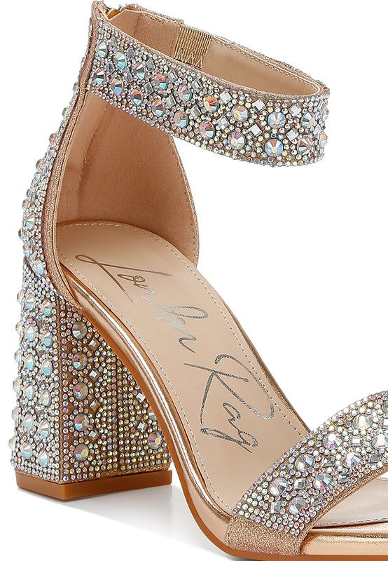 RAG & Co. Cady Rhinestones And Sequins Block Sandals