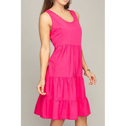 NUVI APPAREL Sleeveless Tiered Dress