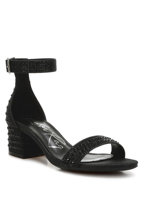 RAG & Co. Twerky Rhinestones Embellished Block Sandals