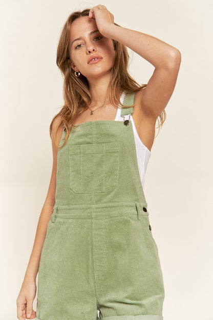 JADE by JANE Corduroy Adjustable Shoulder Straps Overall PLUS